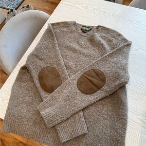 Rugby Wool Sweater with suede elbow patches